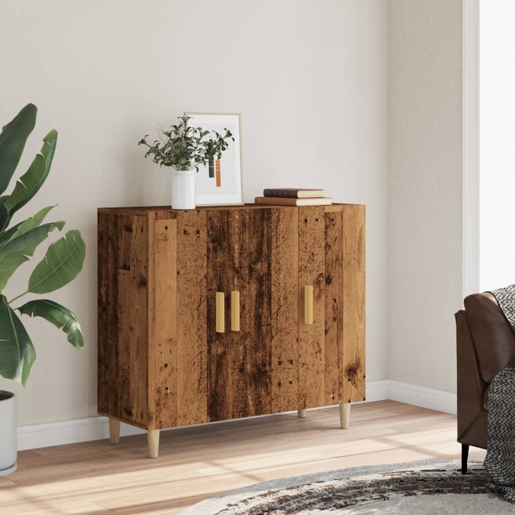 VidaXL Dressoir 90x34x80 cm bewerkt hout oud houtkleurig