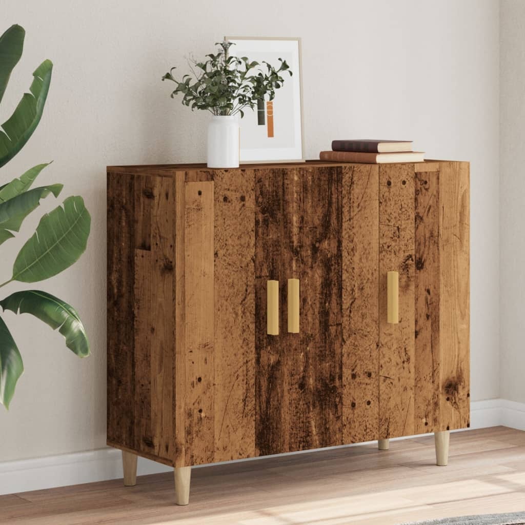 VidaXL Dressoir 90x34x80 cm bewerkt hout oud houtkleurig