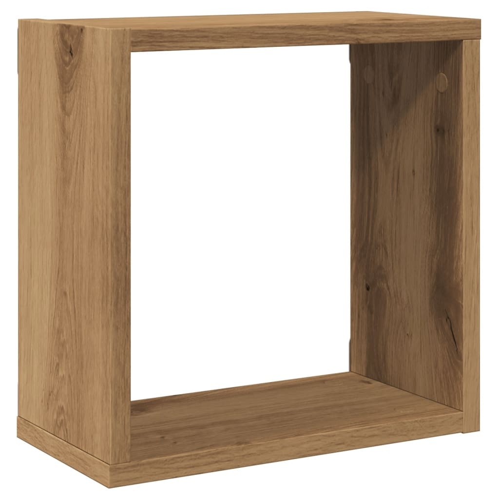 VidaXL Wandschappen kubus 6st 30x15x30cm bewerkt hout artisanaal eiken