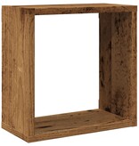 VidaXL Wandschappen kubus 4 st 30x15x30cm bewerkt hout oud houtkleurig