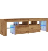 VidaXL Tv-meubel met LED 140x36,5x40 cm bewerkt hout artisanaal eiken