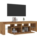 VidaXL Tv-meubel met LED 140x36,5x40 cm bewerkt hout artisanaal eiken