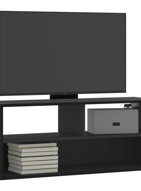 VidaXL Tv-meubel 100x31x39,5 cm bewerkt hout en metaal zwart