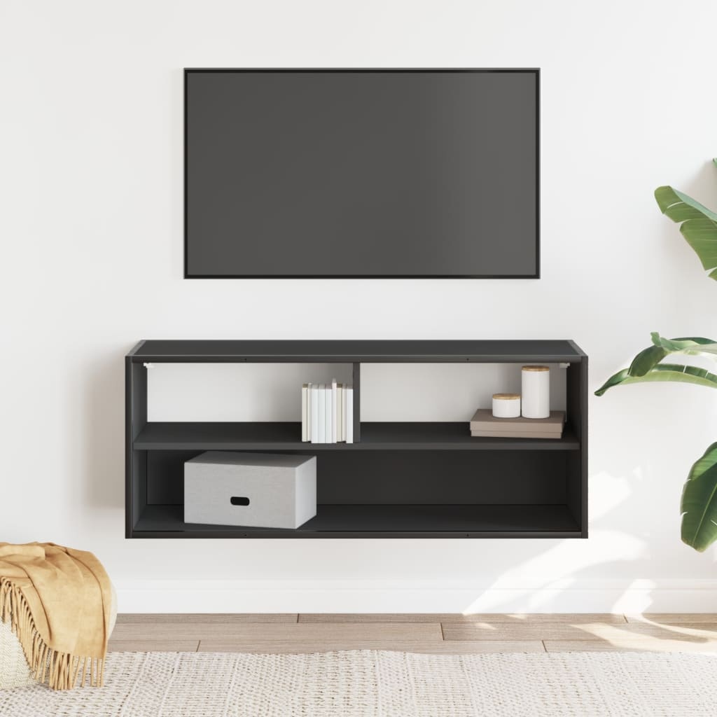 VidaXL Tv-meubel 100x31x39,5 cm bewerkt hout en metaal zwart