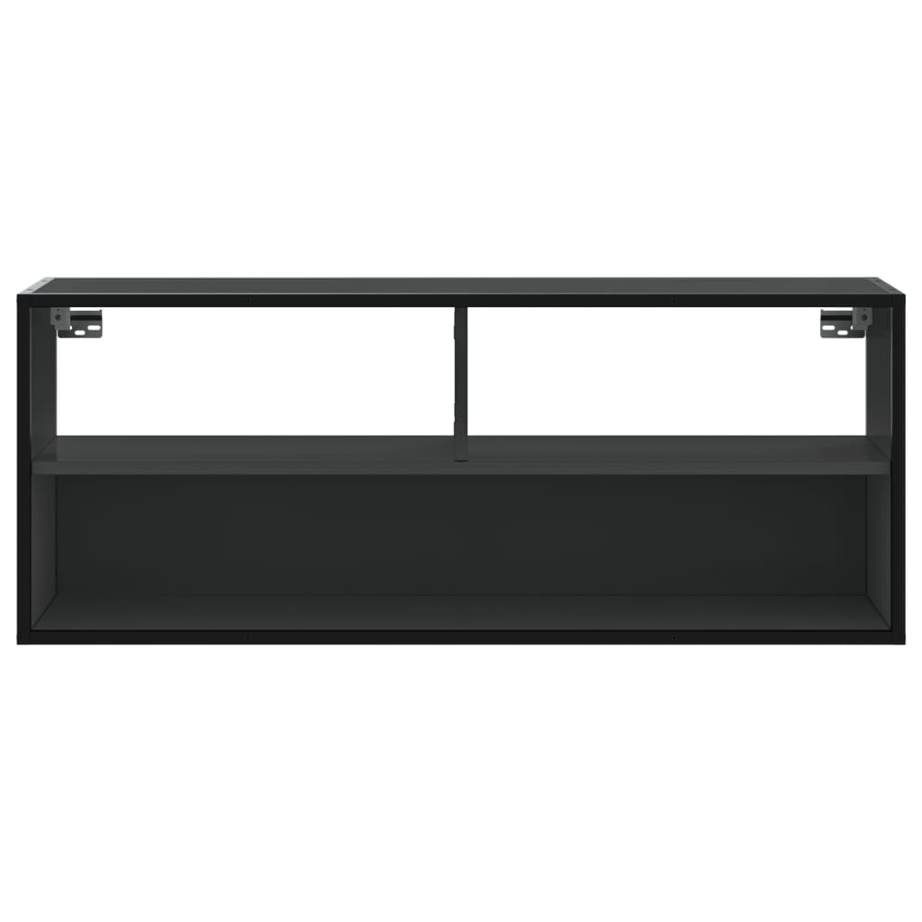 VidaXL Tv-meubel 100x31x39,5 cm bewerkt hout en metaal zwart