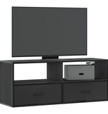 VidaXL Tv-meubel 100x31x39,5 cm bewerkt hout en metaal zwart