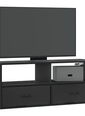 VidaXL Tv-meubel 100x31x39,5 cm bewerkt hout en metaal zwart