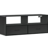 VidaXL Tv-meubel 100x31x39,5 cm bewerkt hout en metaal zwart