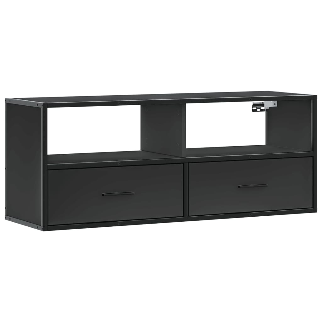 VidaXL Tv-meubel 100x31x39,5 cm bewerkt hout en metaal zwart