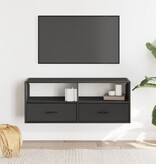 VidaXL Tv-meubel 100x31x39,5 cm bewerkt hout en metaal zwart