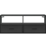 VidaXL Tv-meubel 100x31x39,5 cm bewerkt hout en metaal zwart