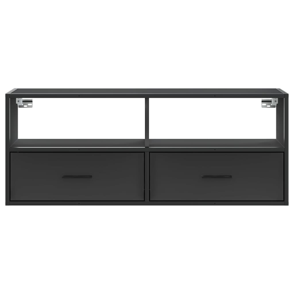 VidaXL Tv-meubel 100x31x39,5 cm bewerkt hout en metaal zwart