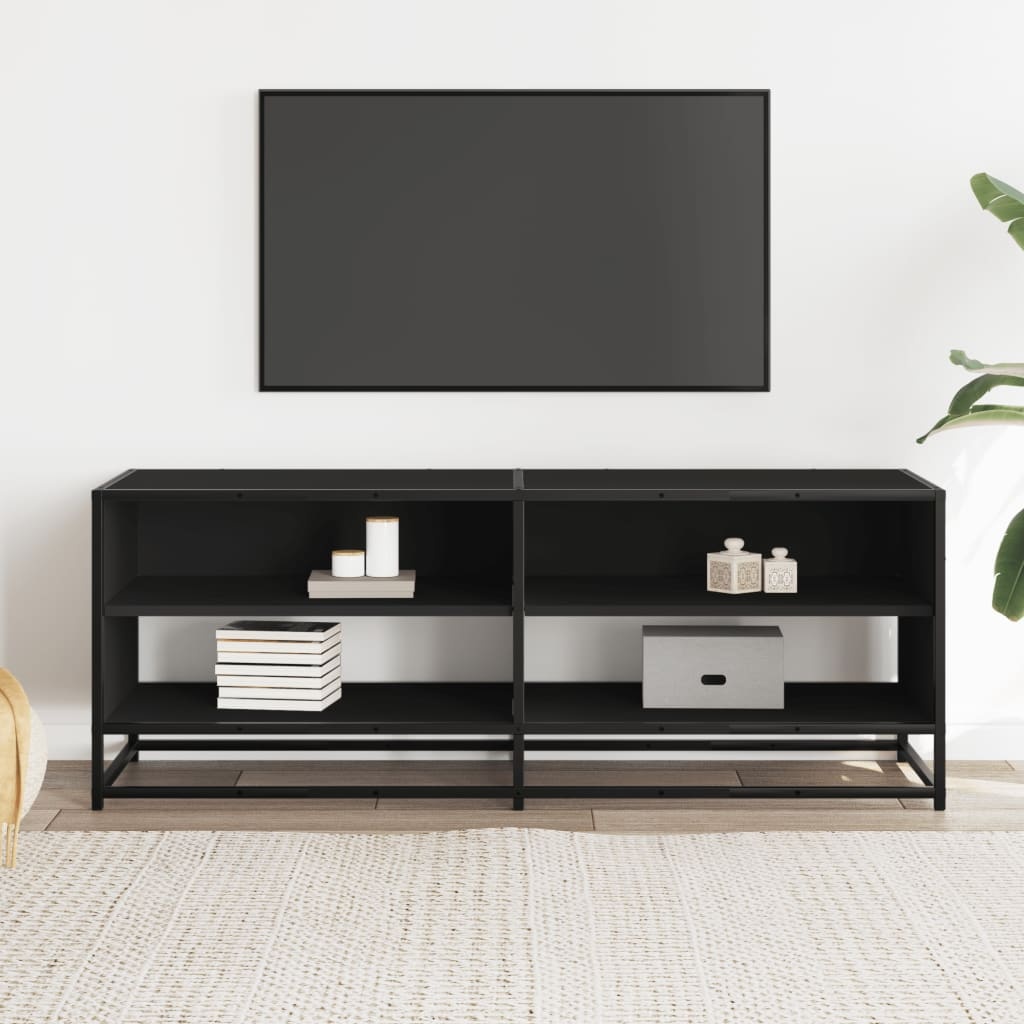 VidaXL Tv-meubel 120,5x40x46 cm bewerkt hout en metaal zwart