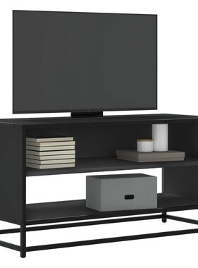 VidaXL Tv-meubel 91x40x46 cm bewerkt hout en metaal zwart
