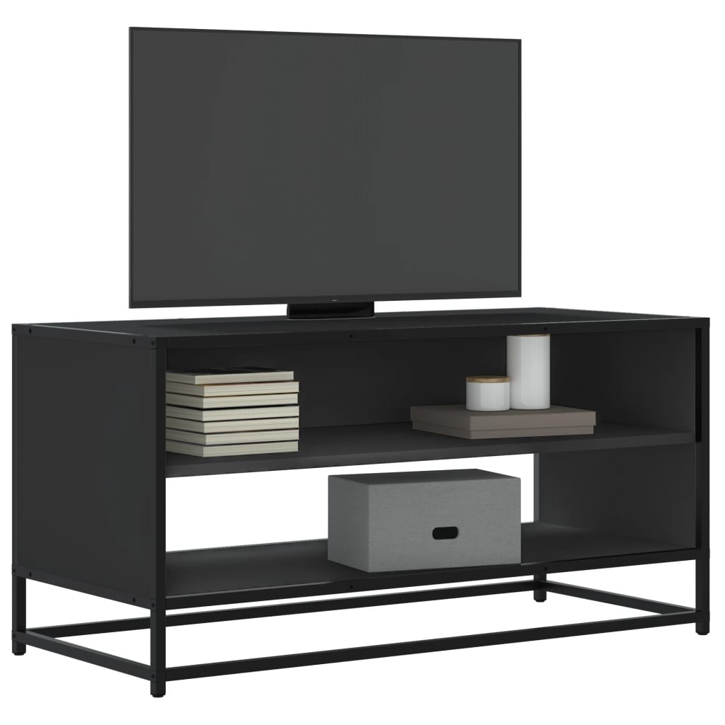 VidaXL Tv-meubel 91x40x46 cm bewerkt hout en metaal zwart