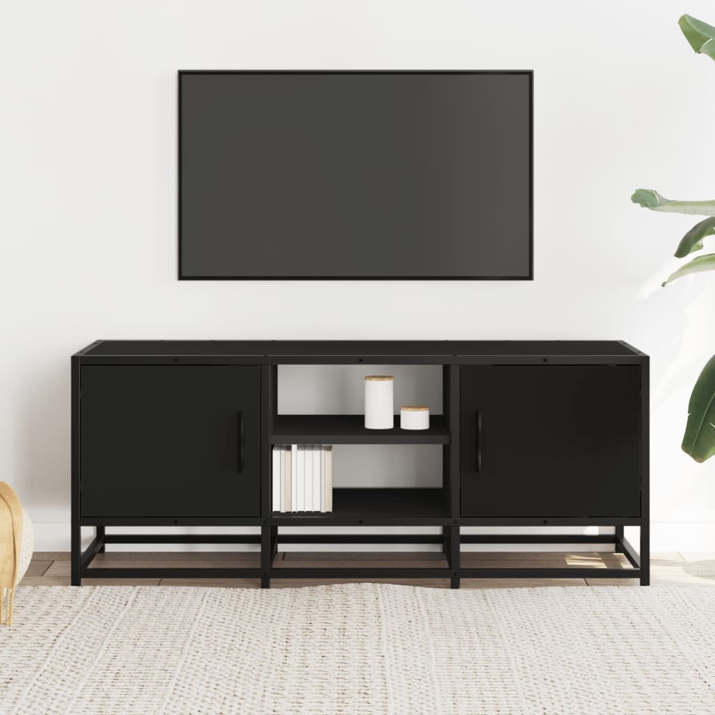 VidaXL Tv-meubel 100x35x41 cm bewerkt hout en metaal zwart