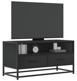 VidaXL Tv-meubel 80x34,5x40 cm bewerkt hout en metaal zwart