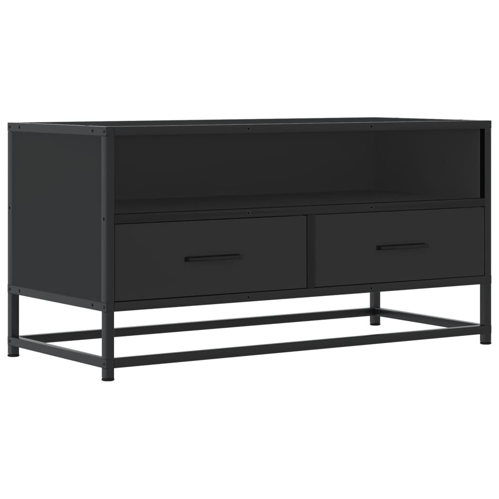 VidaXL Tv-meubel 80x34,5x40 cm bewerkt hout en metaal zwart