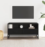 VidaXL Tv-meubel 80x34,5x40 cm bewerkt hout en metaal zwart