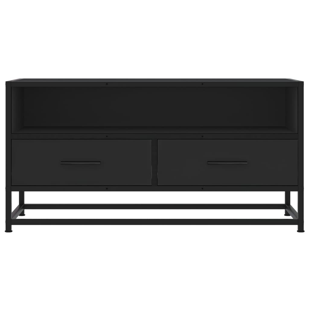 VidaXL Tv-meubel 80x34,5x40 cm bewerkt hout en metaal zwart