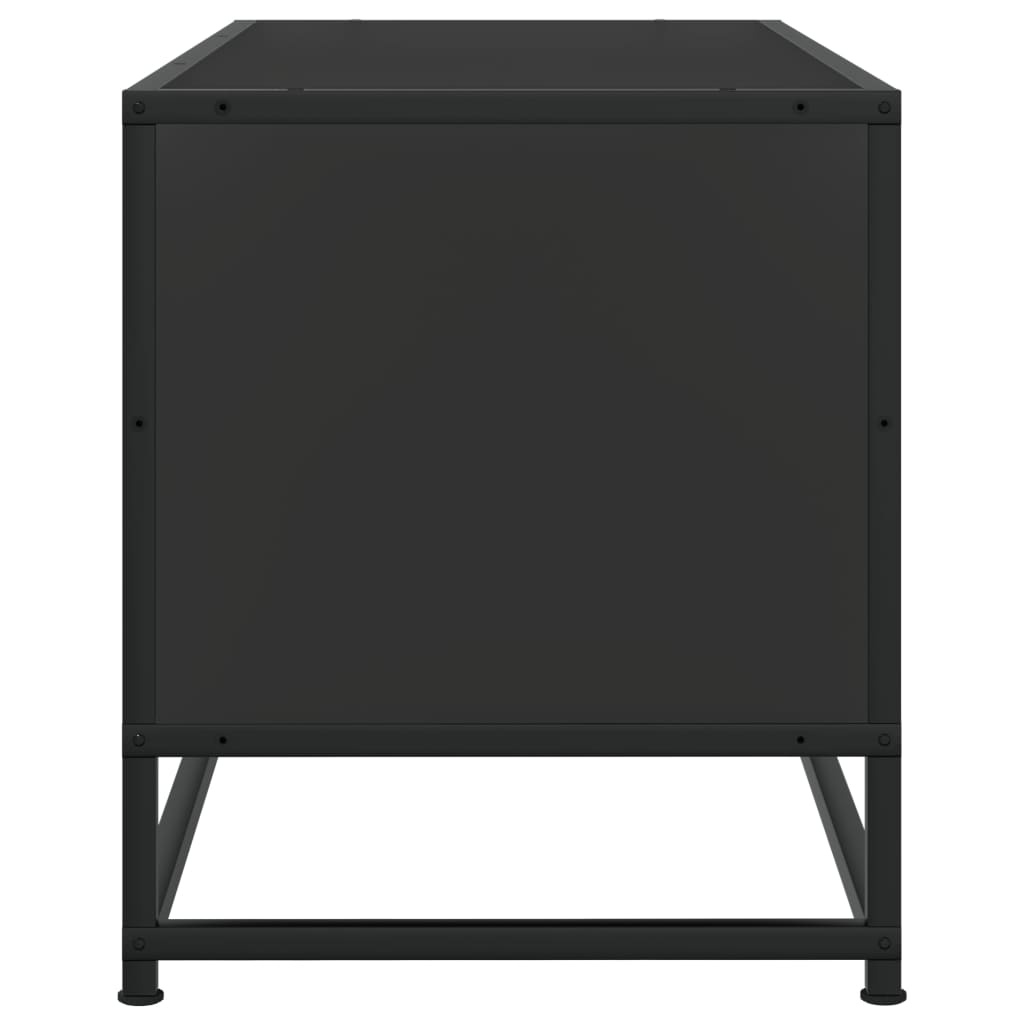 VidaXL Tv-meubel 80x34,5x40 cm bewerkt hout en metaal zwart