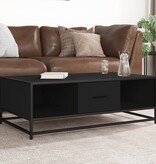 VidaXL Salontafel 100x57x35 cm bewerkt hout en metaal zwart