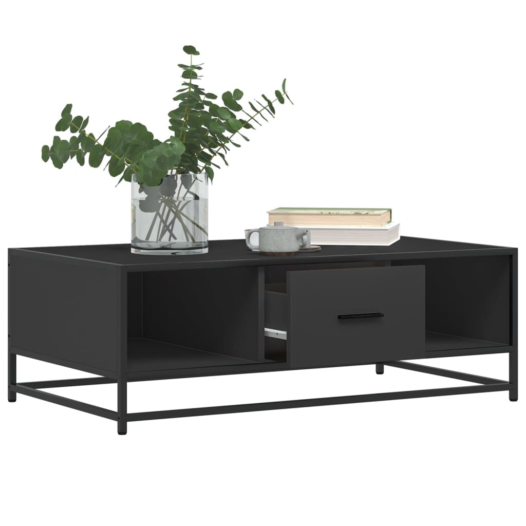 VidaXL Salontafel 100x57x35 cm bewerkt hout en metaal zwart