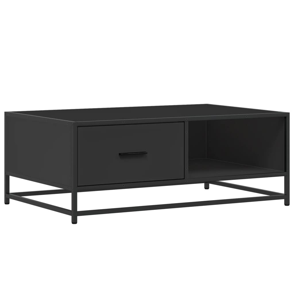 VidaXL Salontafel 90x57x35 cm bewerkt hout en metaal zwart
