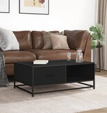 VidaXL Salontafel 90x57x35 cm bewerkt hout en metaal zwart