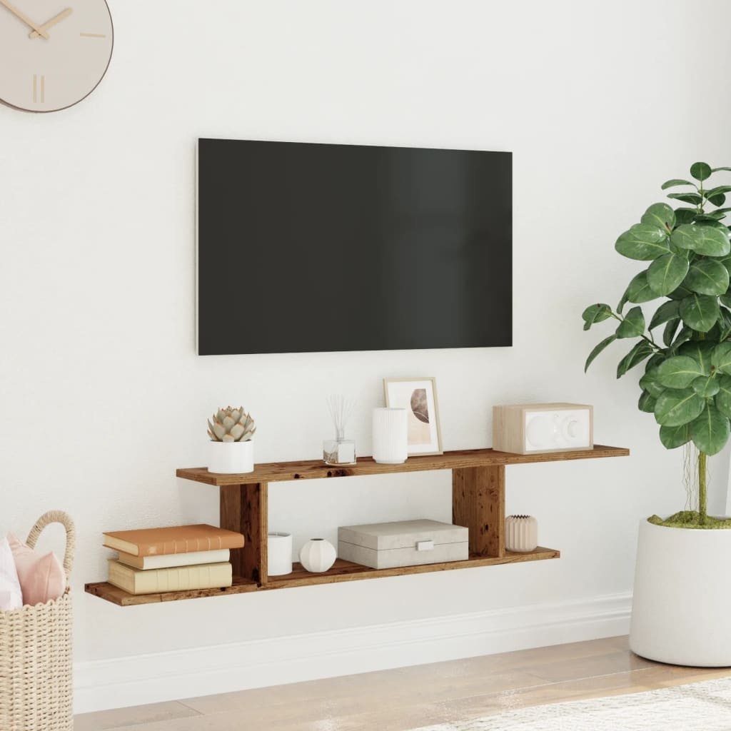VidaXL Tv-wandschap 125x18x23 cm bewerkt hout oud houtkleurig