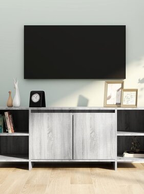 VidaXL Tv-meubel 130x35x50 cm bewerkt hout grijs sonoma eikenkleurig