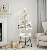 VidaXL Kerstdecoratie kerstboom 100 cm massief grenenhout wit
