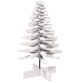 VidaXL Kerstdecoratie kerstboom 100 cm massief grenenhout wit