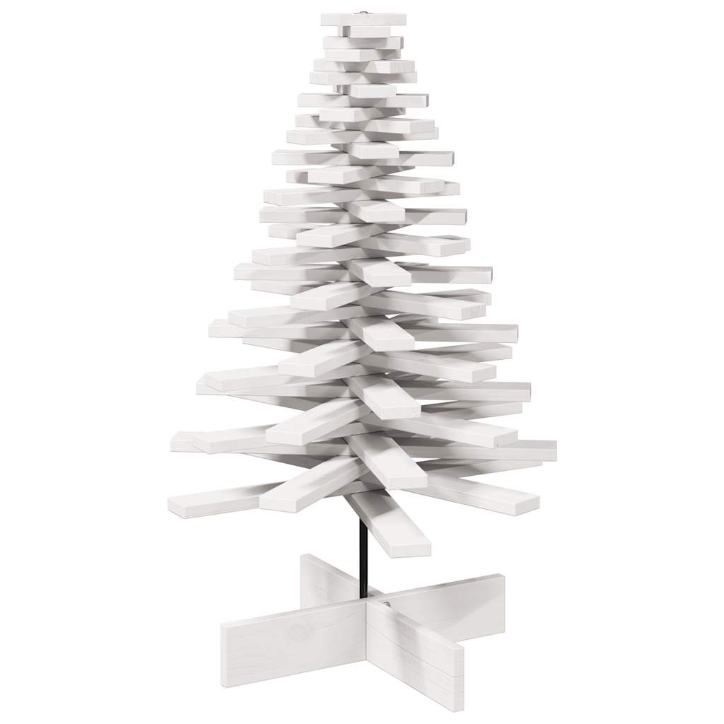 VidaXL Kerstdecoratie kerstboom 100 cm massief grenenhout wit
