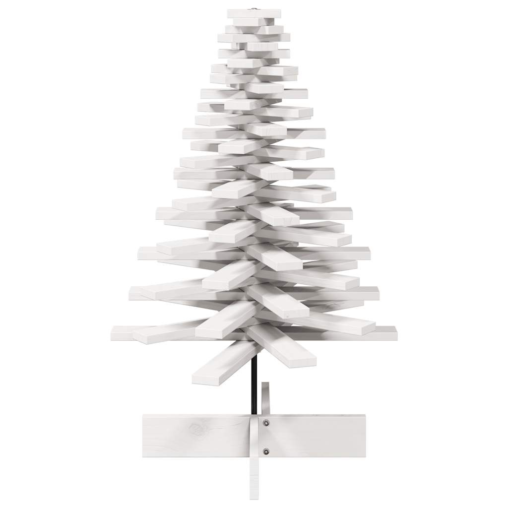 VidaXL Kerstdecoratie kerstboom 100 cm massief grenenhout wit