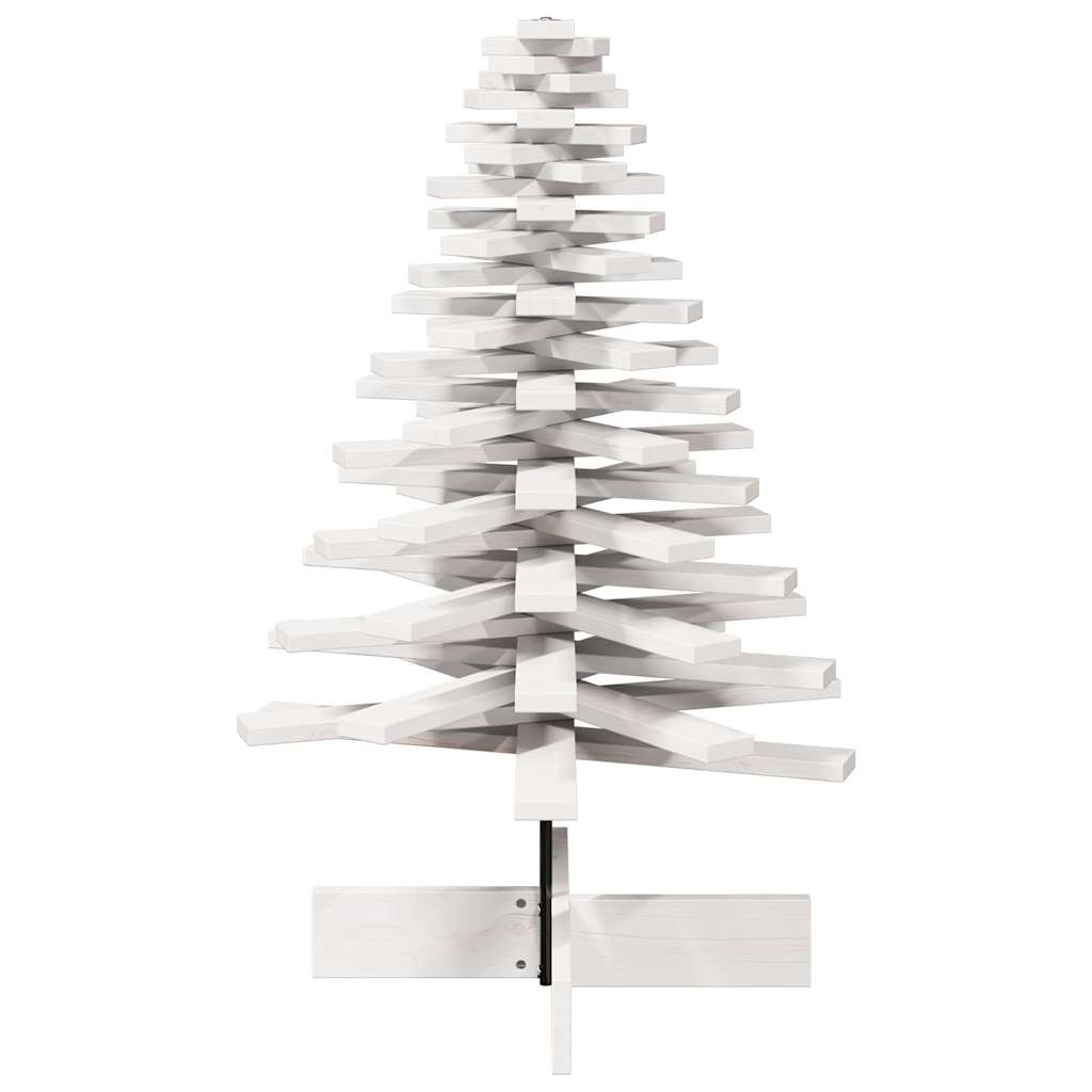 VidaXL Kerstdecoratie kerstboom 100 cm massief grenenhout wit