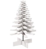 VidaXL Kerstdecoratie kerstboom 100 cm massief grenenhout wit