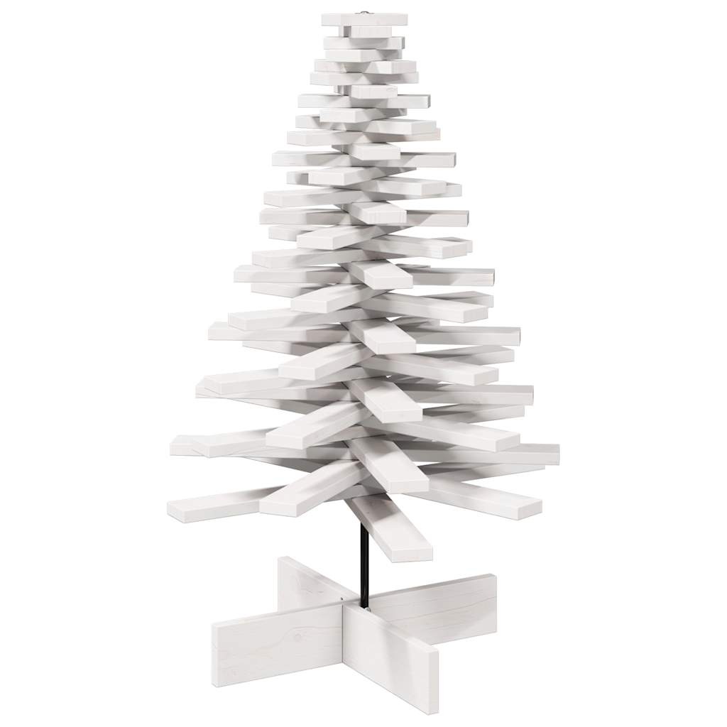 VidaXL Kerstdecoratie kerstboom 100 cm massief grenenhout wit