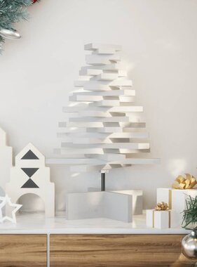 VidaXL Kerstdecoratie kerstboom 60 cm massief grenenhout wit