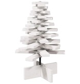 VidaXL Kerstdecoratie kerstboom 60 cm massief grenenhout wit