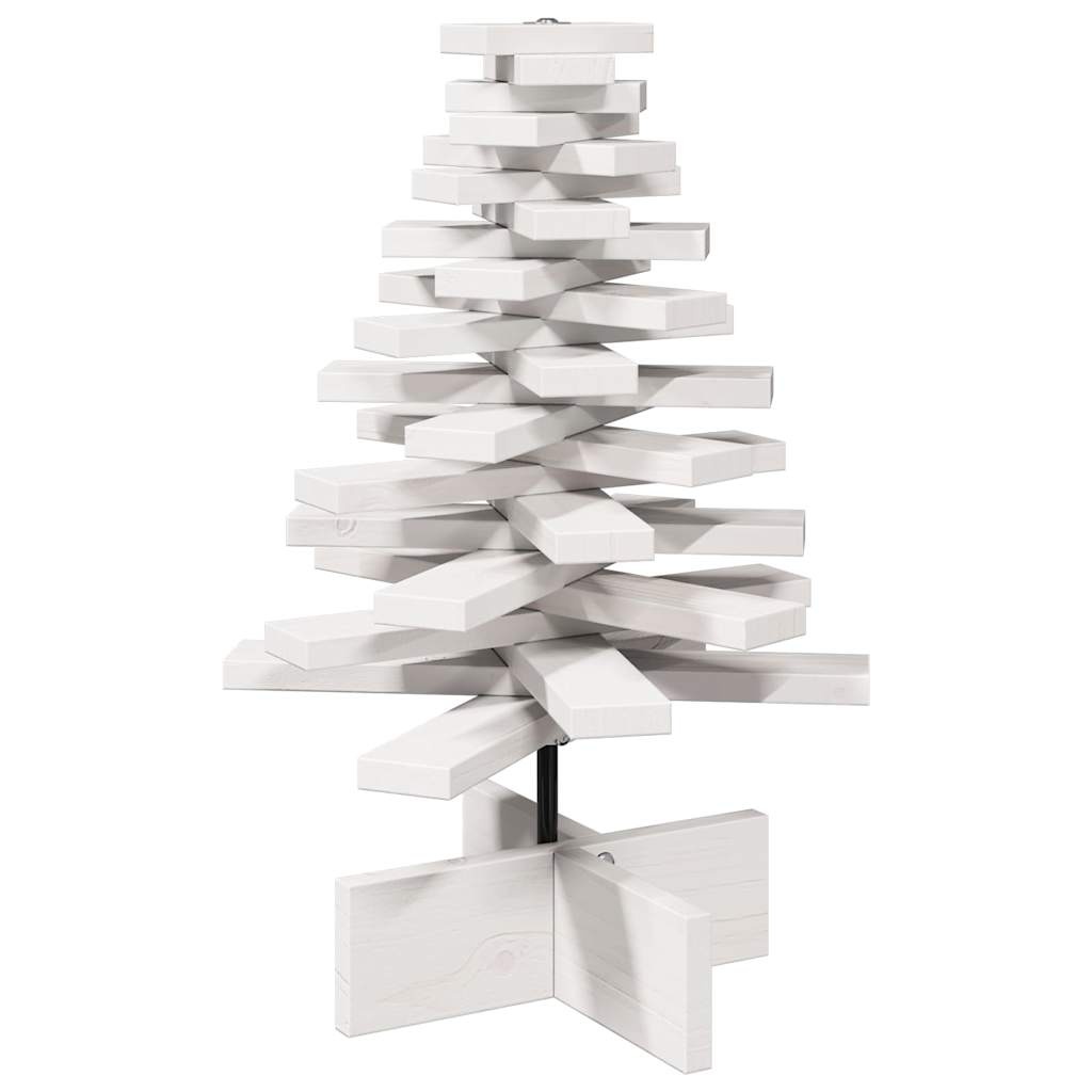 VidaXL Kerstdecoratie kerstboom 60 cm massief grenenhout wit