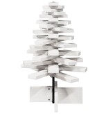 VidaXL Kerstdecoratie kerstboom 60 cm massief grenenhout wit