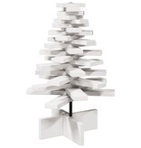 VidaXL Kerstdecoratie kerstboom 60 cm massief grenenhout wit