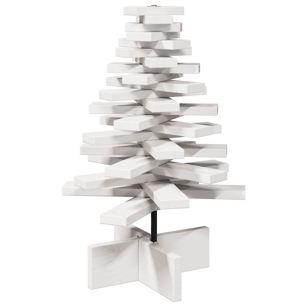 VidaXL Kerstdecoratie kerstboom 60 cm massief grenenhout wit