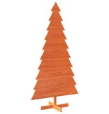 VidaXL Kerstdecoratie kerstboom 180 cm massief grenenhout wasbruin