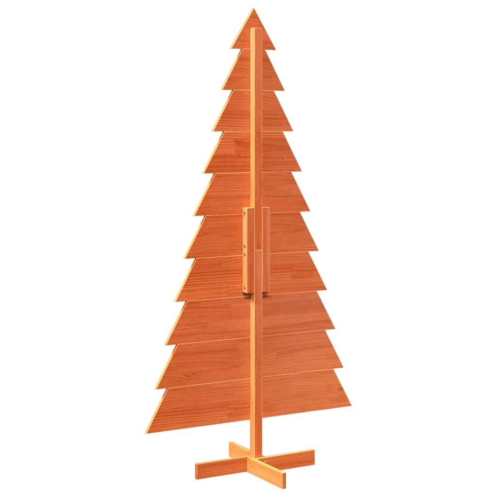 VidaXL Kerstdecoratie kerstboom 180 cm massief grenenhout wasbruin