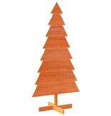 VidaXL Kerstdecoratie kerstboom 150 cm massief grenenhout wasbruin