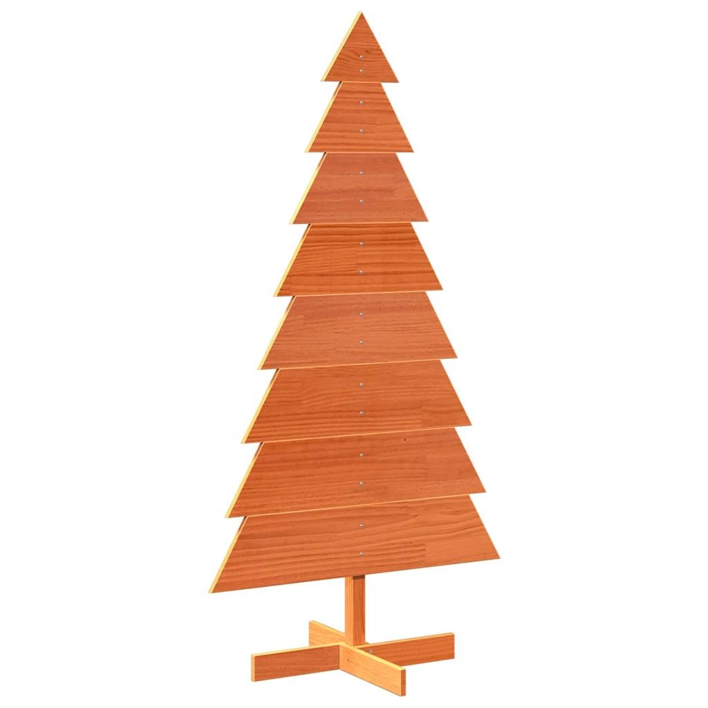 VidaXL Kerstdecoratie kerstboom 150 cm massief grenenhout wasbruin