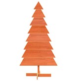 VidaXL Kerstdecoratie kerstboom 150 cm massief grenenhout wasbruin