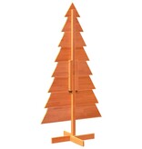 VidaXL Kerstdecoratie kerstboom 150 cm massief grenenhout wasbruin